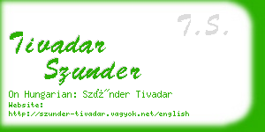 tivadar szunder business card